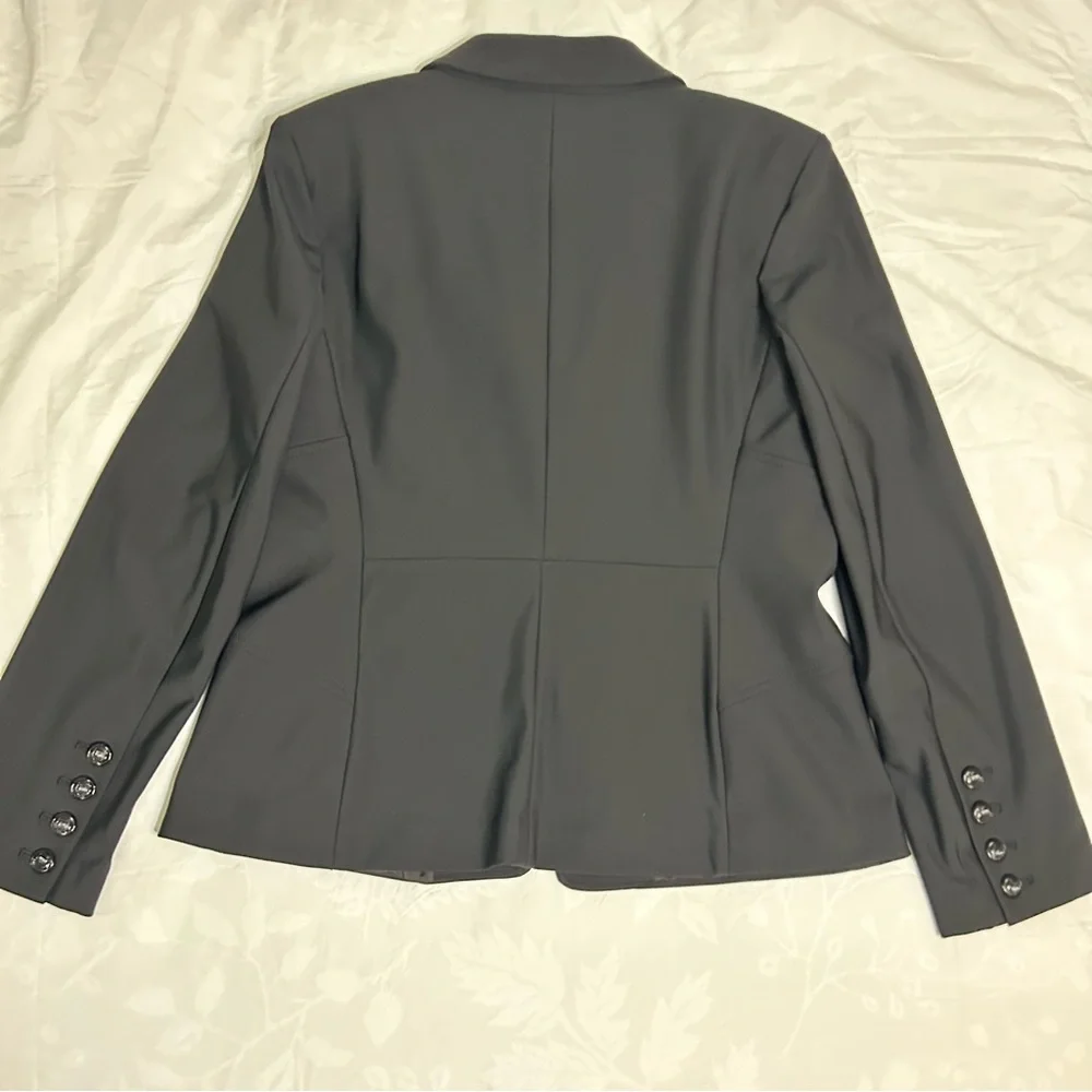 Karl Lagerfeld Corset Waist Blazer Womens 12 Black Hook and Eye Fitted Business - Picture 5 of 11